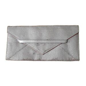 Victorias Secret Cocktail Envelope Clutch Purse Silver Shimmer Formal 10" x 5"
